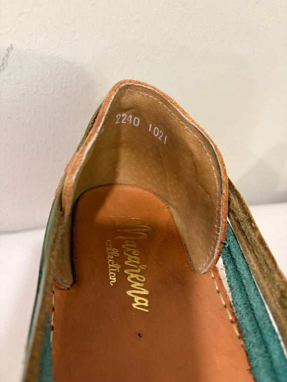 Leather Embroidered Flats