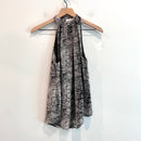 Snakeskin Tie Neck Chiffon Top-2