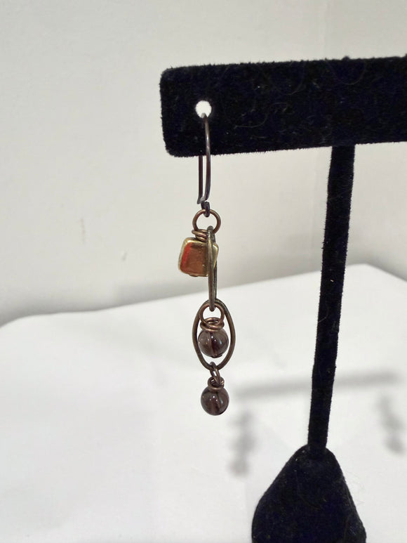 Bronze Beaded Earrings