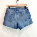 Button Fly Distressed Jean Shorts-6
