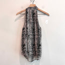 Snakeskin Tie Neck Chiffon Top-8