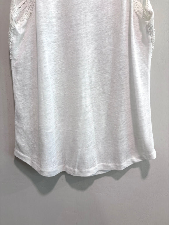 Linen Lace Trim Tank Top