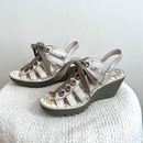 Lace Front Platform Open Toe Sandals-9