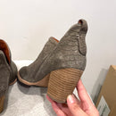 Snakeskin Embossed Booties-6