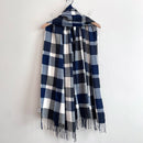 Plaid Tassel Trim Scarf-9