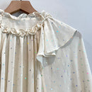 Metallic Heart Pleated Blouse-12