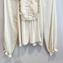Metallic Heart Pleated Blouse-3