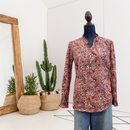 Floral 1/4 Button Top-1