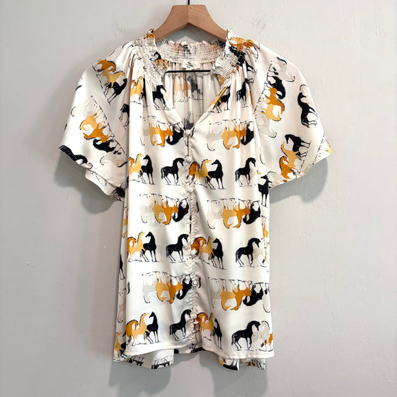 Horse Satin Top