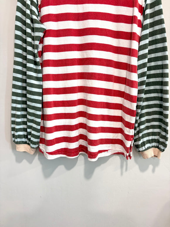 Striped Balloon Sleeve Tee