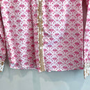 Geometric Button Down Top-4