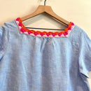 Crochet Trim Linen Blend Top-8