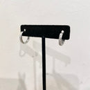 2 Set Sterling Silver Crystal Hoop Earrings-9