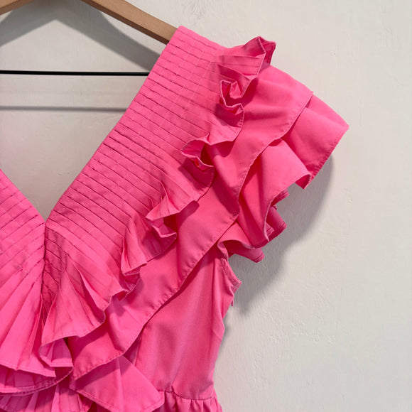 Ruffle Pleated Peplum Top