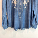 Floral Embroidered Button Down Shirt-10
