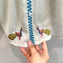 Floral Peacock Embroidered Tunic Top-5