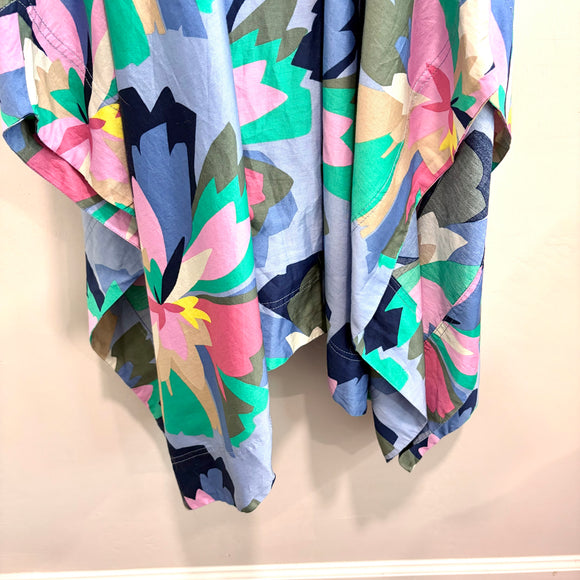 Smocked Handkerchief Hem Midi Dress