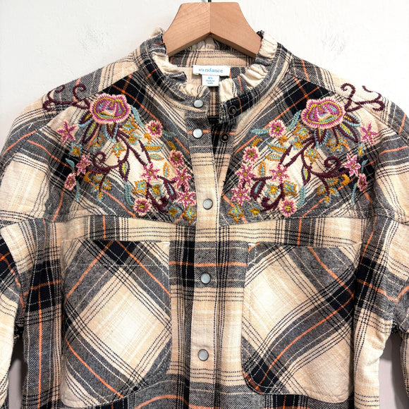 Plaid Embroidered Button Down