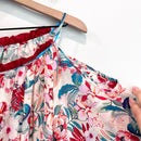 Cold Shoulder Floral Silk Top-5