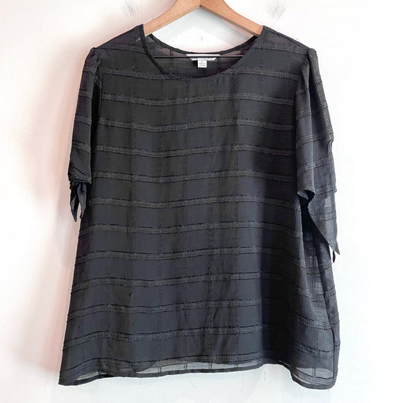 Semi-Sheer Plaid Top