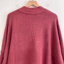 V-Neck Dolman Sleeve Oversized Sweater-11