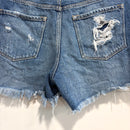 Distressed High Rise Shorts-7