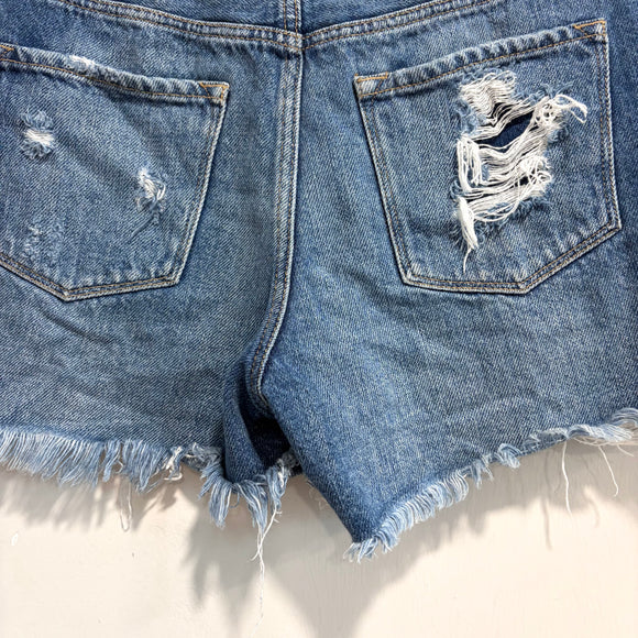 Distressed High Rise Shorts