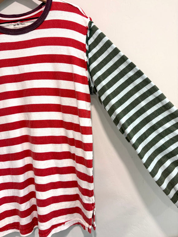 Striped Balloon Sleeve Tee