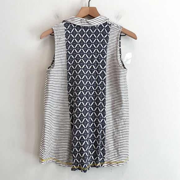 Striped Geometric Back Top