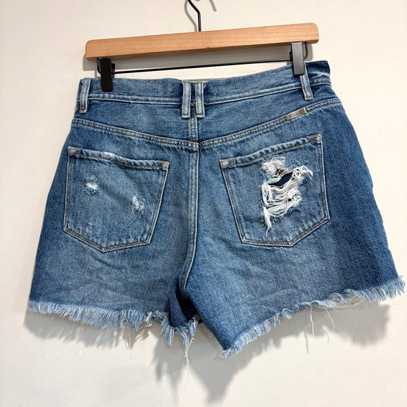 Distressed High Rise Shorts