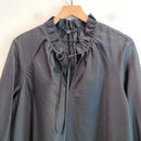 Ruffle Neck Tie Long Sleeve Top-3