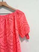 Eyelet Bow Sleeve Top-12