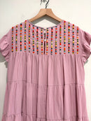 Embroidered Ruffle Shift Dress-10