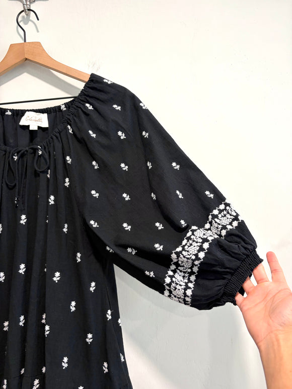 Embroidered Belted Dress