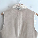 Faux Fur Lined Vest Jacket-12