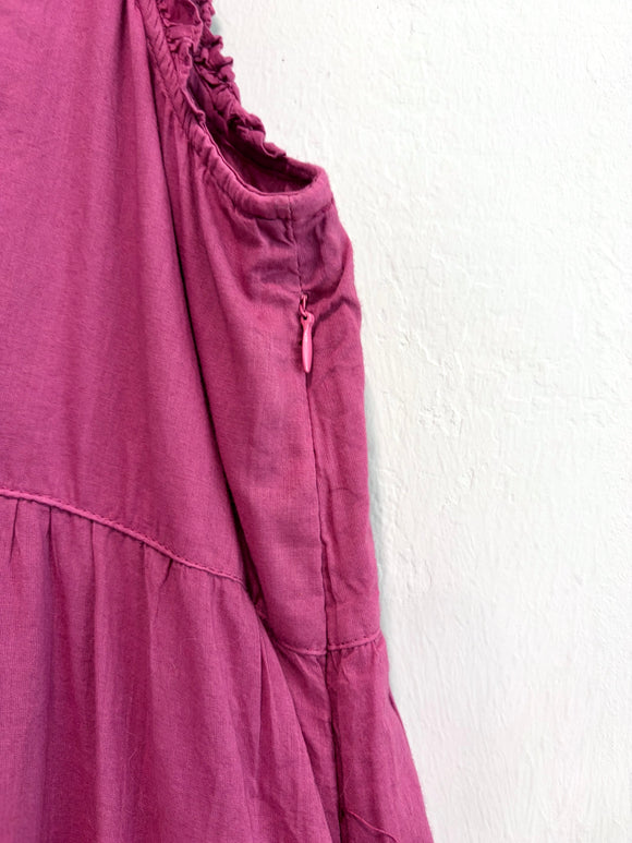 Ruffle Trim Midi Dress