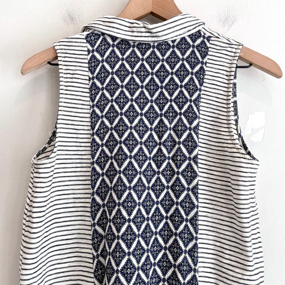 Striped Geometric Back Top