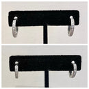2 Set Sterling Silver Crystal Hoop Earrings-1