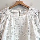Diamond Eyelet Overlay Top-3