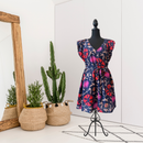 Geometric Flutter Sleeve Dress-1