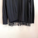Fringe Hem Open Front Cardigan-4