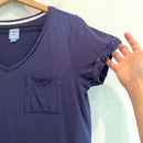 V-Neck Cuff Short Sleeve Tee-3
