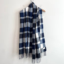 Plaid Tassel Trim Scarf-2