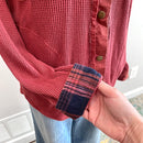 Waffle Knit Button Down Shirt-10