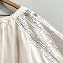 Crochet Eyelet Balloon Sleeve Top-6