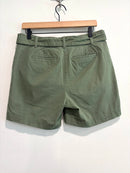 Belted Twill Shorts-4