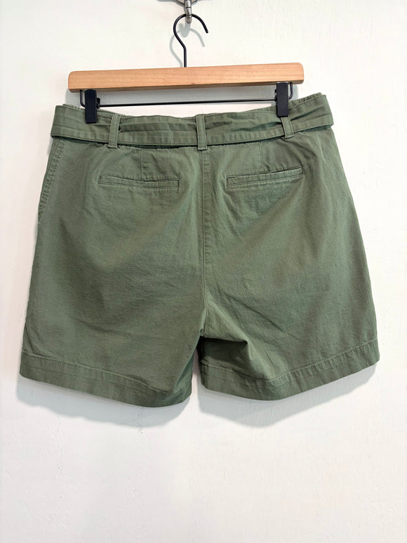 Belted Twill Shorts