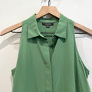 Sleeveless Button Down Silk Top-3