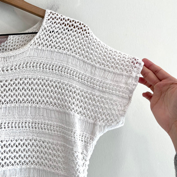 Open Knit Short Sleeve Sweater