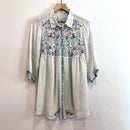 Floral Peacock Embroidered Tunic Top-2